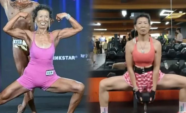 [뉴시스] 70대 중국 할머니가 중국 피트니스 대회에서 동메달을 획득했다. (사진=SCMP) *재판매 및 DB 금지