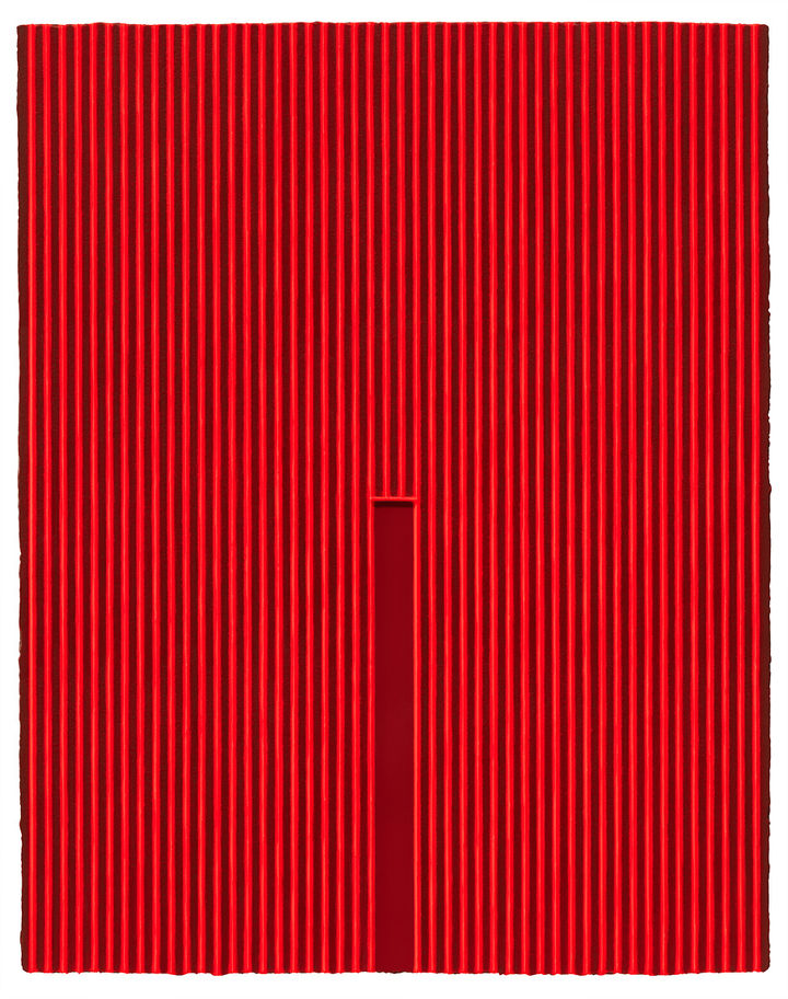 박서보(1931–2023) 〈Écriture No. 230101〉 2023 Acrylic on ceramic 91.3 x 72.5 cm © PARKSEOBO FOUNDATION 사진: 박서보 스튜디오 이미지 제공: 국제갤러리 *재판매 및 DB 금지