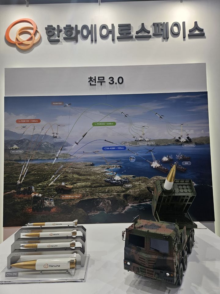 탄두 탑재된 무인기, 300㎞ 날아가 적 장갑차 격추…한화, 천무 3.0 첫 공개
