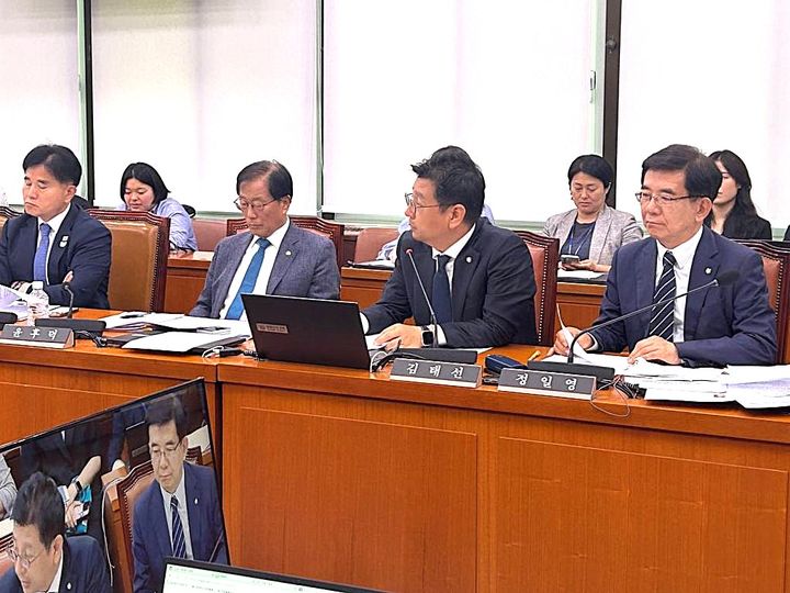 [울산=뉴시스] 10일 국회 APEC 특위서 현대중공업 산업시찰을 공식 제안하는 김태선 의원. (사진=김태선 의원실 제공) 2025.06.11. photo@newsis.com *재판매 및 DB 금지
