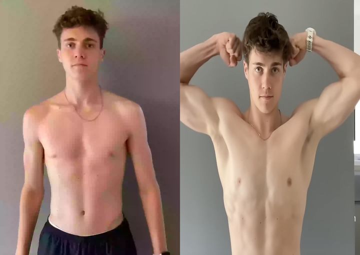 [뉴시스]4일(현지시간) 영국 매체 LAD바이블에 따르면 캐나다 몬트리올에 사는 세드릭 플리포는 2022년 1월31일 하루 1개의 푸시업으로 시작해 매일 갯수를 하나씩 늘려가는 '365일 푸시업 챌린지'에 도전했다. 사진은 챌린지를 시작한 뒤 6개월이 됐을 때 세드릭의 모습. (사진=유튜브 캡처) 2025.6.12 *재판매 및 DB 금지