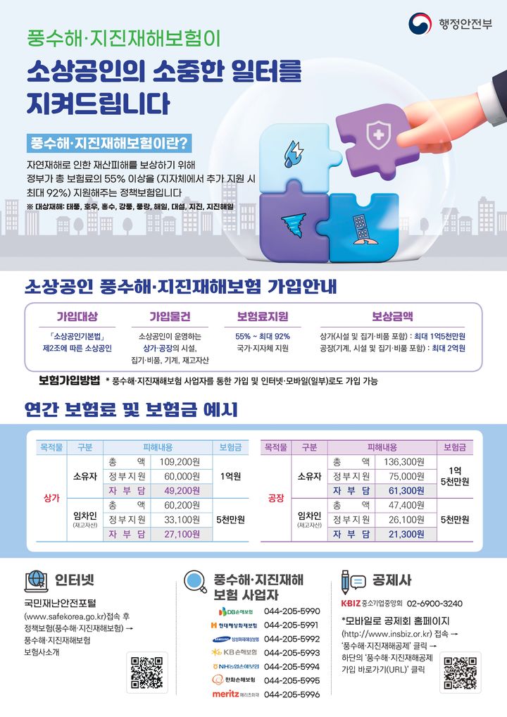 [보령=뉴시스] 여름철 풍수해·지진재해보험 가입 홍보 포스터. (사진=보령시청 제공) *재판매 및 DB 금지