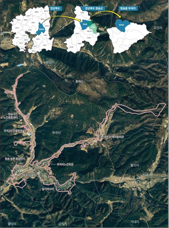 특별재생지역으로 지정된 청송군 부곡리. (그래픽=경북도 제공) *재판매 및 DB 금지