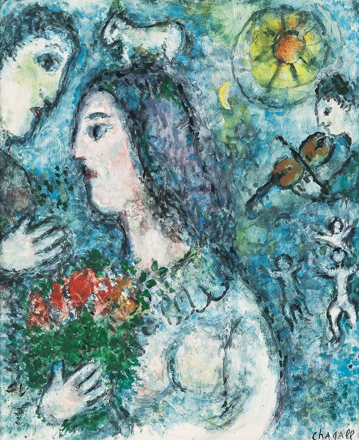 추정가 3억~6억 원 마르크 샤갈, Profil au Bouquet. *재판매 및 DB 금지