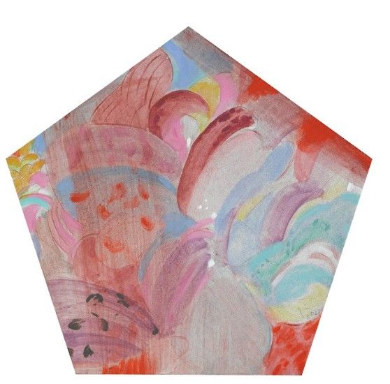 壁画之三 Murals No.3 正五边形,每条边25cm Regular pentagon, with each side 25cm long 布面综合材料 Mixed media on canvas 2023-2025 *재판매 및 DB 금지