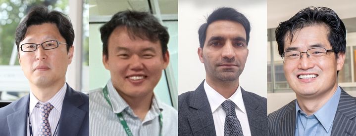 (왼쪽부터) 세종대 반도체시스템공학과 김덕기 교수, 김홍균 교수, 물리학과 Dastgeer 교수, 미국 네바다대 박정원 교수. (사진=세종대 제공) *재판매 및 DB 금지