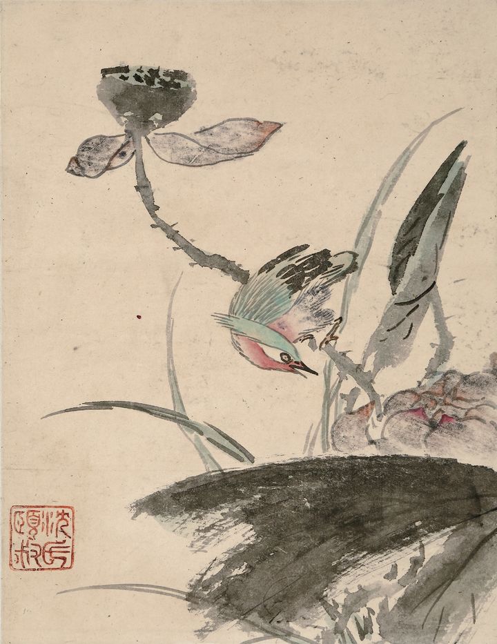 심사정(沈師正, 1707~1769) 수금문향水禽聞香 조선 18세기, 종이에 색 27.7×21.3cm, 간송미술문화재단 소장 *재판매 및 DB 금지