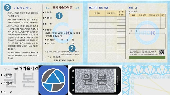 [서울=뉴시스] 한국산업인력공단이 16일부터 수첩형 국가기술자격증에 위변조방지기술을 도입한다. 2025.06.16. (자료=한국산업인력공단 제공) *재판매 및 DB 금지