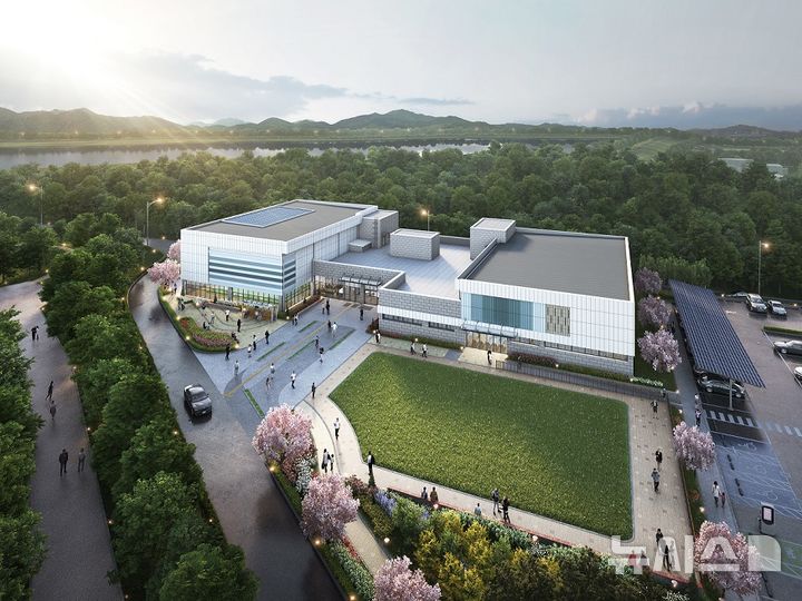 [진천=뉴시스] 광혜원 개방형 다목적체육관 조감도. (사진=진천군 제공)