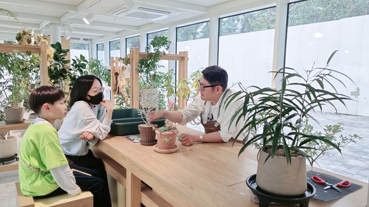 [서울=뉴시스] 반려식물 클리닉에서 치료·상담을 진행 중인 모습. 2025.06.17 (사진 제공=서울시) photo@newsis.com *재판매 및 DB 금지