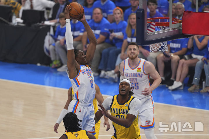 [오클라호마시티=AP/뉴시스] 미국프로농구(NBA) 오클라호마시티 선더의 제일런 윌리엄스. 2025.06.16.