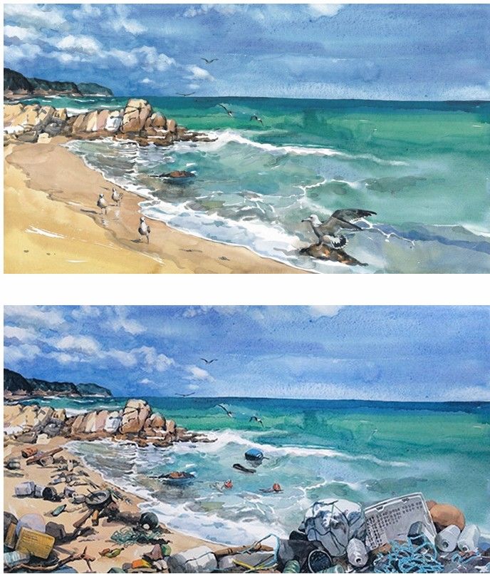 김정아 한걸음다가서면바꿀수있어요: 갈매기 You Can Change It If You Take One Step Closer: Seagull 수채, 렌티큘러, 디아섹 60x120 cm 2020 Courtesy of the artist and Duson Gallery 이미지제공: 두손갤러리 *재판매 및 DB 금지