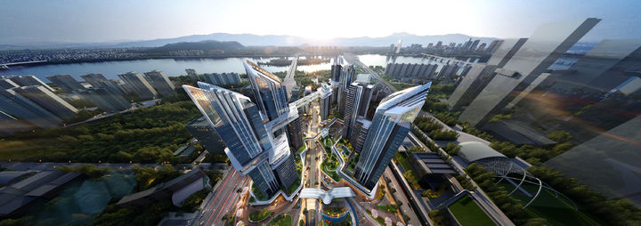 HDC현대산업개발이 서울 용산구 한강로3가 40-641일대 7만1,901㎡ 부지에서 진행되는 도시정비사업인 용산 정비창 전면 1구역 재개발 구역에 제시한 조감도 *재판매 및 DB 금지