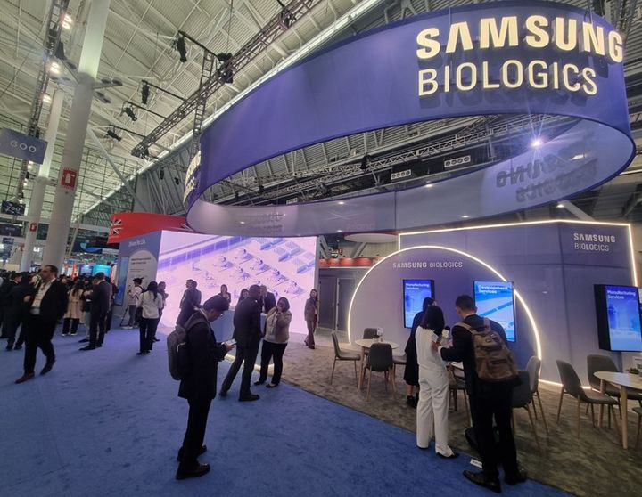 [보스턴=뉴시스] 바이오 USA 행사장의 길목에서 삼성바이오로직스는 167㎡ 규모 부스를 마련했다. 2025.06.17. photo@newsis.com *재판매 및 DB 금지