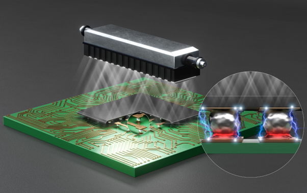 고강도 펄스광(Intense pulsed light, IPL)을 이용한 플립칩(Flip-chip) 접합 기술 개략도. (사진=한양대 제공) *재판매 및 DB 금지