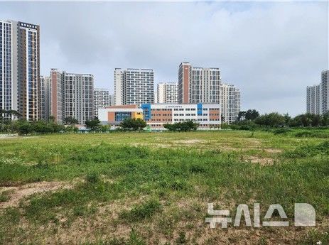 [양주=뉴시스] 옥정신도시 내 중학교 신설 부지. (사진=국민의힘 양주당협 제공) 2025.06.17 photo@newsis.com 