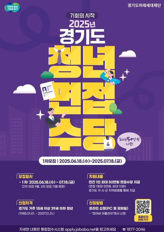 경기도, '年최대 50만원' 청년면접수당 준다…신청하세요