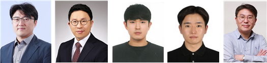 (왼쪽부터) 김학성 교수, 이승환 교수, 주영민 석박통합과정생, 김덕용 석사, 이대웅 SK하이닉스 TL. (사진=한양대 제공) *재판매 및 DB 금지
