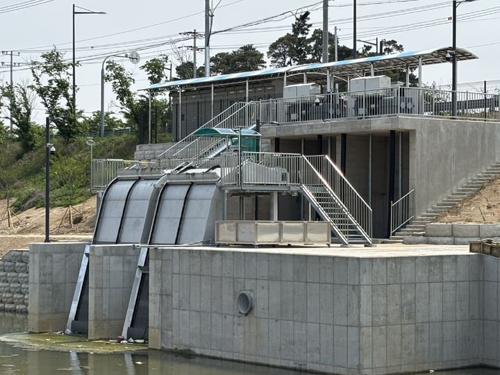 [청주=뉴시스] 충북 청주시 옥산1지구 배수펌프 시설. (사진=청주시 제공) photo@newsis.com *재판매 및 DB 금지