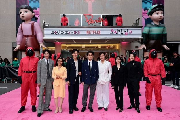 [서울=뉴시스] 넷플릭스 시리즈 '오징어 게임' 시즌3가 18일(현지시간) 미국 뉴욕에서 프리미어 이벤트를 열고 전 세계 팬들과 만났다. (사진=넷플릭스 제공) 2025.06.19. photo@newsis.com *재판매 및 DB 금지