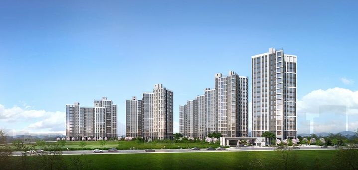 [부산=뉴시스] 중흥건설이 분양중인 '에코델타시티 중흥S-클래스 에듀리버' 투시도(사진=중흥토건 제공) 2025.06.20. photo@newsis.com *재판매 및 DB 금지