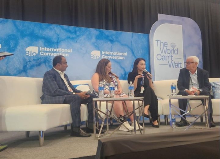 [보스턴=뉴시스] 지난 18일 메인 컨퍼런스 중 하나인 '글로벌 및 국가 공급망의 회복탄력성 확보' 세션 패널로 참석한 황주리 교류협력본부장 (사진=한국바이오협회 제공) 2025.06.20. photo@newsis.com *재판매 및 DB 금지