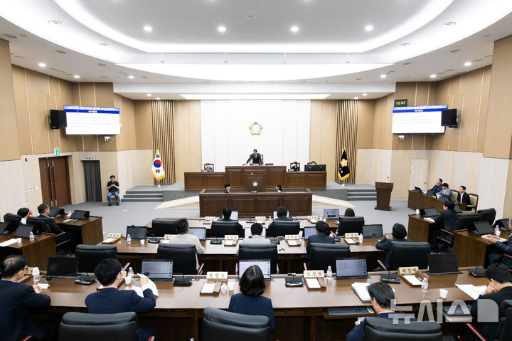 [김포=뉴시스] 정일형 기자 = 제259회 정례회 제3차 본회의 전경. (사진=김포시의회 제공)