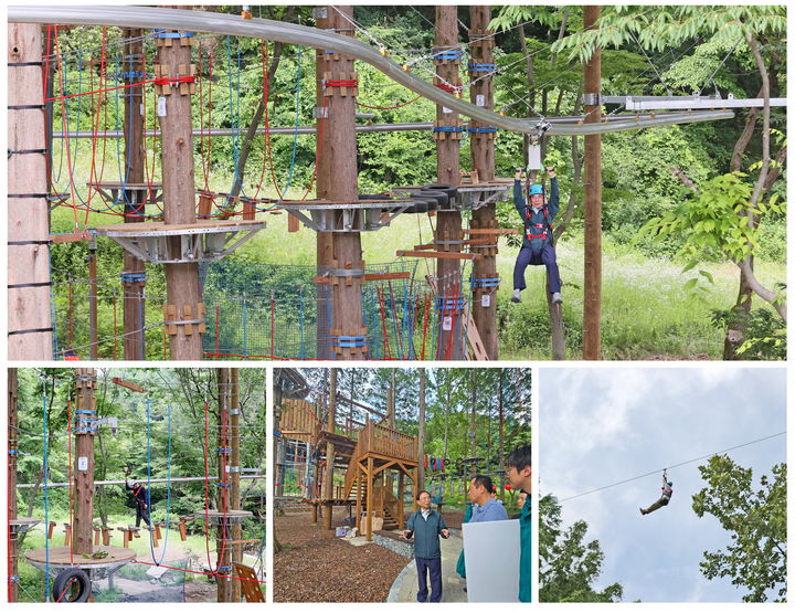 [임실=뉴시스] 이달 말 완공 예정인 임실 성수산 산림레포츠 시설에 심민 임실군수가 사전 현장점검을 실시했다. 심 군수가 시설물 체험과 점검을 하고 있다. *재판매 및 DB 금지