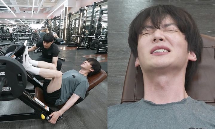 [서울=뉴시스] MBC TV 예능 프로그램 '나혼자 산다'에 출연한 배우 안재현이 지옥의 하체 운동을 하고 있다. (사진=MBC) 2025. 06. 20. photo@newsis.com *재판매 및 DB 금지