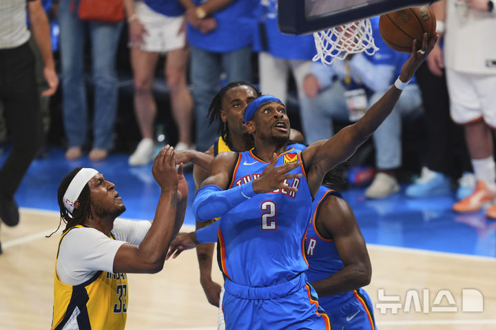 [오클라호마시티=AP/뉴시스] 미국프로농구(NBA) 오클라호마시티 선더의 샤이 길저스알렉산더. 2025.06.22.