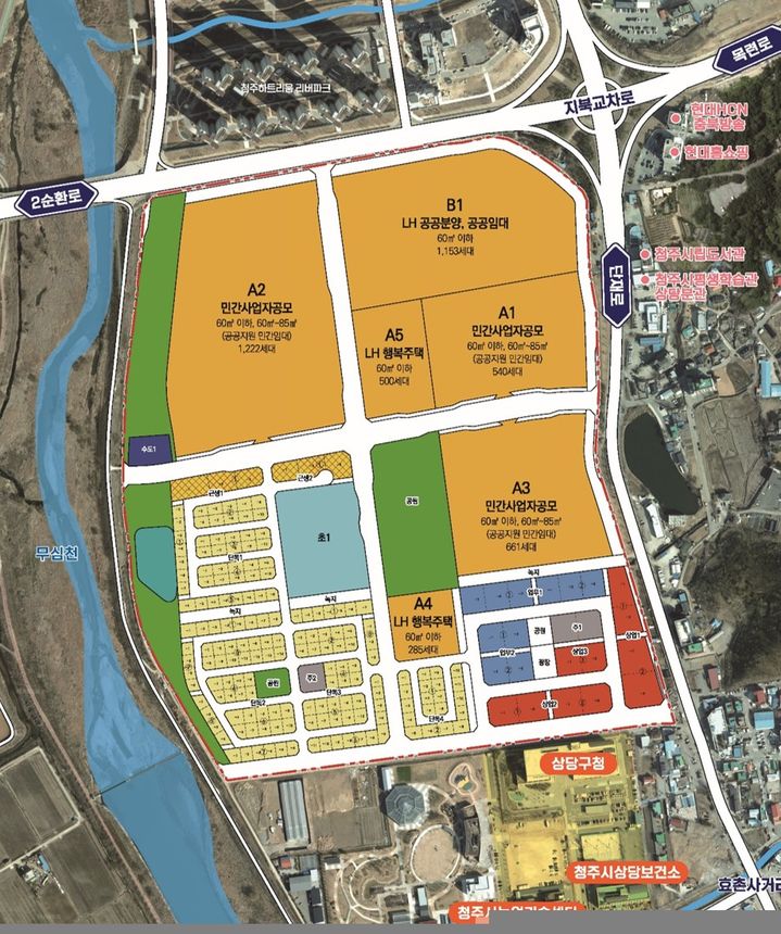 [청주=뉴시스] 청주지북 점포겸용 단독주택용지 분양 사업계획도. (사진=LH충북본부 제공) photo@newsis.com *재판매 및 DB 금지