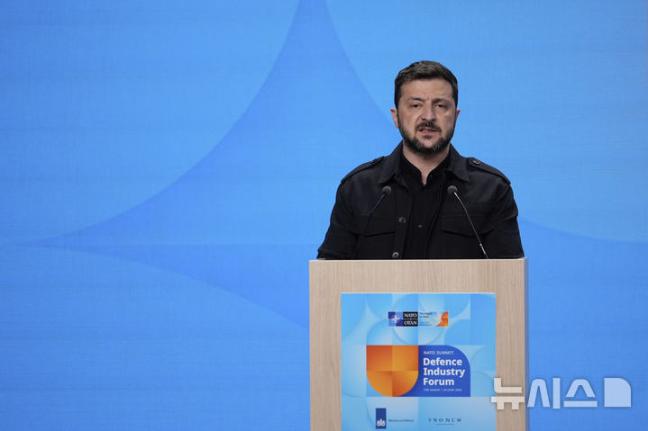 [헤이그=AP/뉴시스] 볼로디미르 젤렌스키 우크라이나 대통령. 2025.08.10.