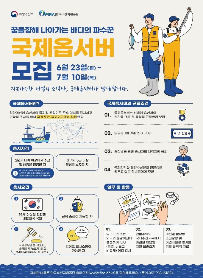 [부산=뉴시스] 국제옵서버 모집 포스터 (그림=한국수산자원공단 제공) 2025.06.24. photo@newsis.com *재판매 및 DB 금지