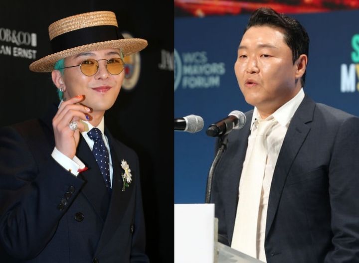 [서울=뉴시스] 왼쪽부터 그룹 '빅뱅' 멤버 겸 솔로 가수 지드래곤, 가수 싸이. (사진=뉴시스 DB) 2025.06.24 photo@newsis.com *재판매 및 DB 금지