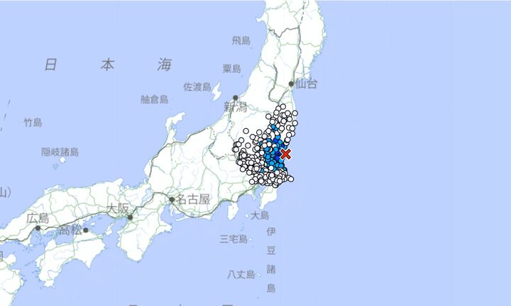 [서울=뉴시스] 25일 오후 1시51분 일본 이바라키현 앞바다에서 규모 4.3의 지진이 발생했다고 일본 기상청이 전했다. 진앙은 북위 36.4도, 동경 140.7도이며 지진 발생 깊이는 50㎞다. (사진= 일본 기상청 홈페이지 갈무리) 2025.06.25. *재판매 및 DB 금지