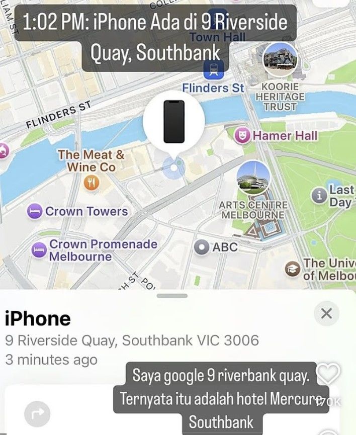 [서울=뉴시스] 비행 중 휴대폰을 도난당한 한 승객이 휴대폰의 마지막 신호가 승무원 숙소로 추정되는 호텔에서 잡혔다고 주장하며 논란이 커지고 있다. (사진=데일리매일 갈무리) 2025.06.25&nbsp; *재판매 및 DB 금지