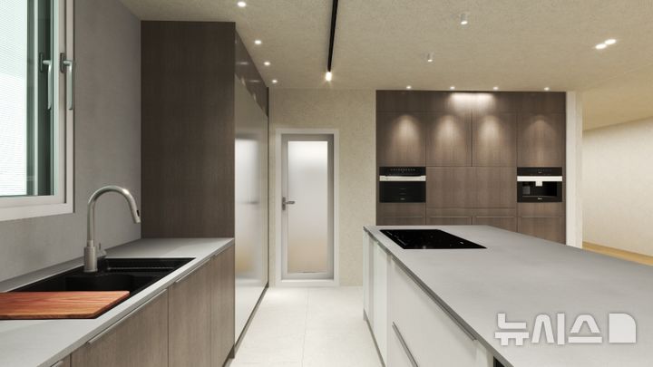 [서울=뉴시스] 류난영 기자= 한샘의 3D 인테리어 설계 프로그램인 '홈플래너'를 활용해 가구 배치를 적용한 모습.