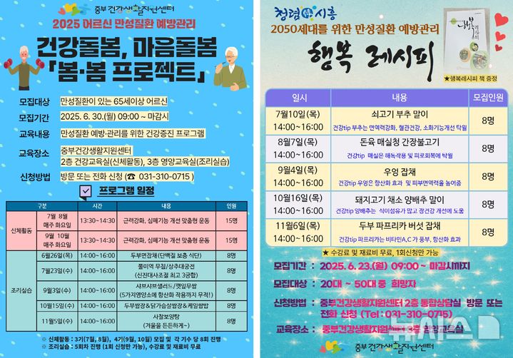 [시흥=뉴시스] 건강 관리 프로그램 운영 안내문. (안내문=시흥시 제공). 2025.06.26.photo@newsis.com