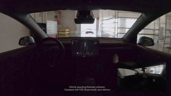 [서울=뉴시스] 테슬라 모델 Y 차량이 공장에서부터 고객의 집까지 완전 자율주행으로 인도되는 장면.(영상=엑스 옛 트위터 갈무리) *재판매 및 DB 금지