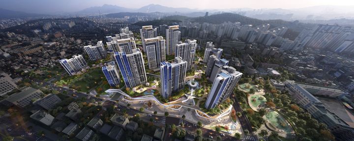 [서울=뉴시스] 미아9-2구역 재건축 조감도. (사진=현대건설 제공) 2025.06.29. photo@newsis.com *재판매 및 DB 금지