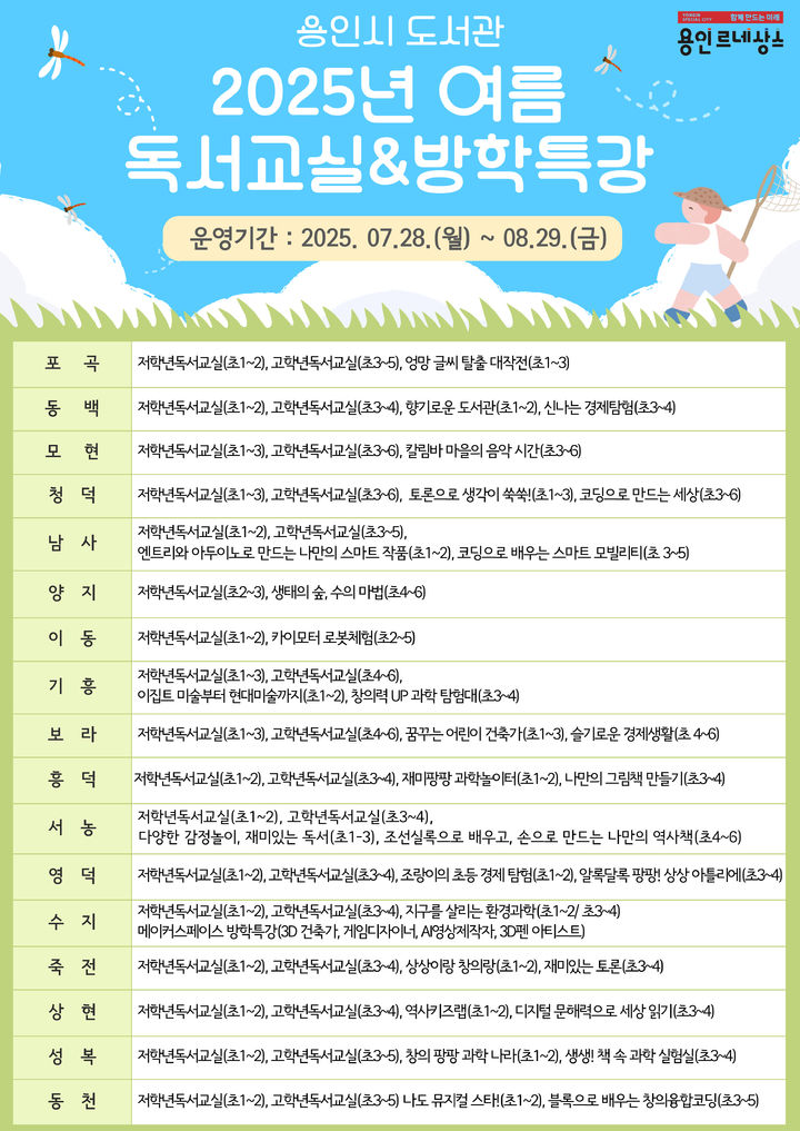 용인시도서관 여름방학 프로그램 *재판매 및 DB 금지