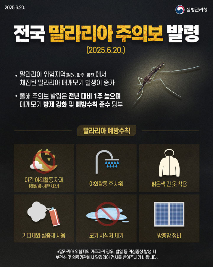 [진주=뉴시스]진주시, 말라리아 위험국가 방문객 대상 예방수칙 철저 당부.(사진=진주시 제공).2025.06.30.photo@newsis.com *재판매 및 DB 금지