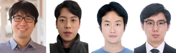 [인천=뉴시스] 글로벌기초연구실 연구팀. 인하대학교 고승우(왼쪽부터), 김영진, 조영근, 심인욱 교수. (사진=인하대 제공) 2025.06.30. photo@newsis.com *재판매 및 DB 금지