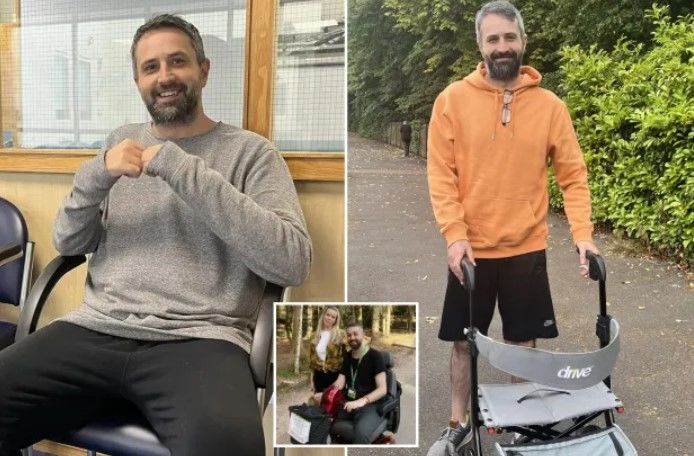 [서울=뉴시스] 스코틀랜드 이스트랜프루셔에 거주하는 아담 다와르(47)는 18개월 간 병원을 전전하다 다발성 경화증을 진단 받았다. (사진=더선 캡처) 2025.06.30 *재판매 및 DB 금지