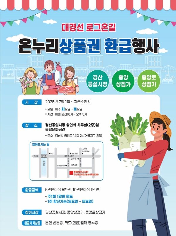 경산공설시장과 인근 상점가, 온누리상품권 환급 이벤트 (사진=경산시 제공) *재판매 및 DB 금지