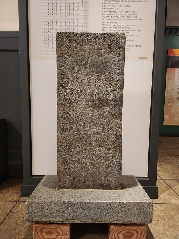 [대구=뉴시스]대구시 문화유산자료로 지정로 지정된 ‘대구 영시 화재 의연비(大邱 令市 火災 義捐碑)’이다(사진=대구시 제공) 2025.06.30 photo@newsis.com *재판매 및 DB 금지