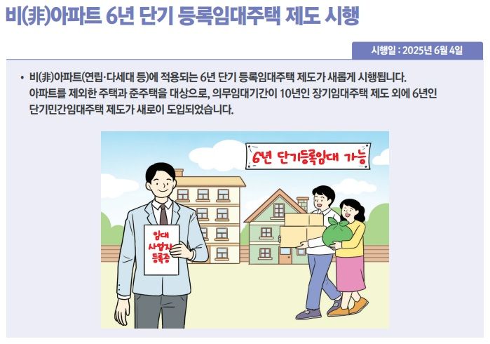 [서울=뉴시스] 올해 하반기부터는 빌라(연립·다세대), 오피스텔 등 비(非)아파트를 6년 단기 임대로 등록해 세제 혜택을 받을 수 있게 된다. (그래픽=기획재정부 '2025년 하반기부터 이렇게 달라집니다' 캡처) 2025.07.01. photo@newsis.com *재판매 및 DB 금지
