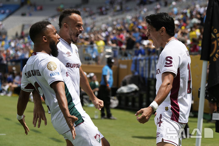 [샬럿=AP/뉴시스] 브라질 프로축구 세리A 플루미넨시, 2025 국제축구연맹(FIFA) 클럽월드컵 8강 진출. 2025.06.30.