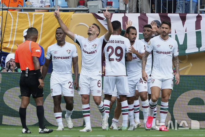 [샬럿=AP/뉴시스] 브라질 프로축구 세리A 플루미넨시, 2025 국제축구연맹(FIFA) 클럽월드컵 8강 진출. 2025.06.30.