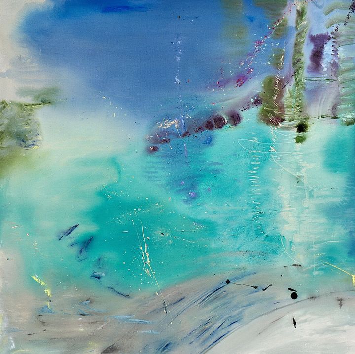 [대구=뉴시스] 김연홍, 잇닿은 수평, 2024, acrylic on canvas, 130.3x130.3㎝. (사진 = 대구 신세계갤러리 제공) 2025.07.01. photo@newsis.com *재판매 및 DB 금지